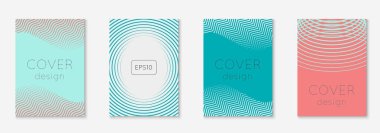 Minimum moda kaplama şablonu ayarlandı. Yarım tonlu fütürist düzen. Kitap, katalog ve yıllık için geometrik kapak şablonu. Minimalist renkli gradyanlar. Soyut iş illüstrasyonu.