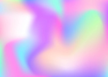 Soyut arkaplan hologramı. Hologramla gradyan örgü arkaplanı. 90 'lar, 80' ler modası. Pankart, el ilanı, kapak tasarımı, mobil arayüz, web uygulaması için Pearlescent grafik şablonu.