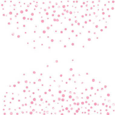 İzole edilmiş arka planda noktalı düğün simleri konfetisi. Işıltılı ve parıltılı parlak pullar. Parti daveti için pembe düğün simli tasarım, gelin partisi ve randevu davetini kaydet.