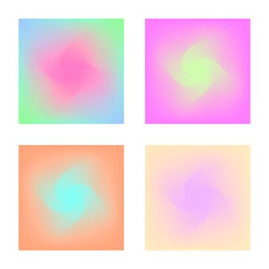 Modern soyut arka planlara sahip kare gradyan kümesi. Poster, afiş, broşür ve sunum için renkli sıvılar. Modaya uygun yumuşak renk. Ekranlar ve mobil uygulama için kare eğimli şablon
