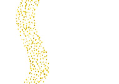 Sevgililer günü kalbi altın parıltılarıyla parıldıyor. 14 Şubat günü. Sevgililer günü kalp şablonu için vektör konfetisi. Grunge el çizimi dokusu. Poster, hediye çeki ve afiş için aşk teması.