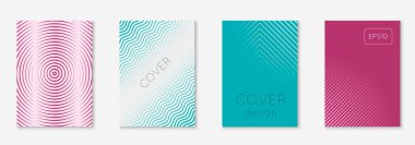 Gradyan kapak şablonu ayarlandı. Yarım tonlu asgari modayla. Afiş, sunum ve broşür için gelecek eğilimli kapak şablonu. Minimalist renkli şekiller. Soyut iş illüstrasyonu