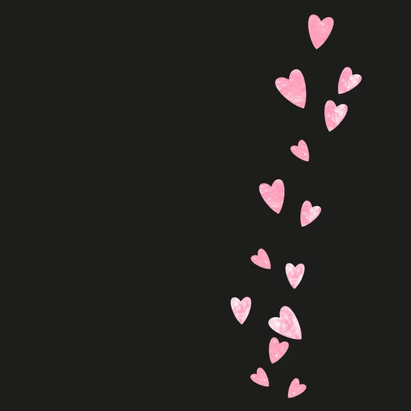 Свадебные Блестки Конфетти Сердечками Изолированной Спине Падающие Блестки Блестками Блестками — стоковый вектор
