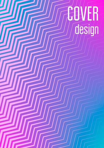 Couverture Minimale Abstraite Avec Ondes Géométriques Gradients Mise Page Tendance — Image vectorielle