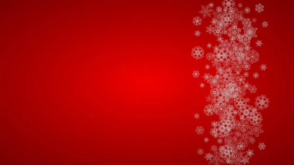Karácsonyi Háttér Ezüst Hópelyhek Csillogás Horizontális Újévi Karácsonyi Háttér Party — Stock Vector