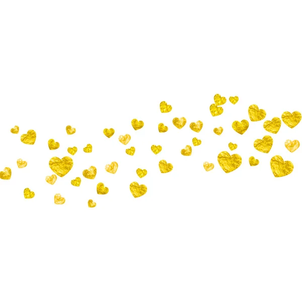 情人节销售金光闪闪的心 2月14日情人节销售模板的向量Confetti 手绘手绘纹理 爱的主题为传单 特别的商业机会 — 图库矢量图片
