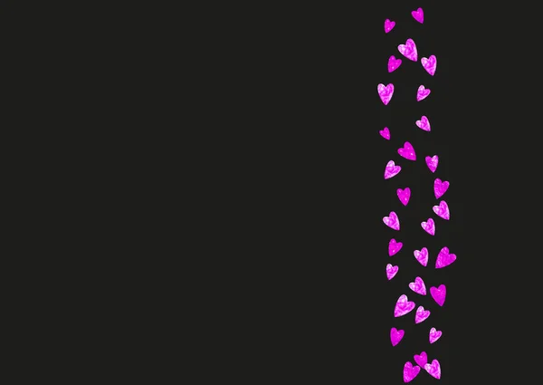 ピンクの輝きを持つバレンタインデーのためのグランジハートの背景 2月14日 グランジハートの背景用ベクトルコンフェッティ 手描きの質感 ポスター ギフト券 バナーのための愛のテーマ — ストックベクタ