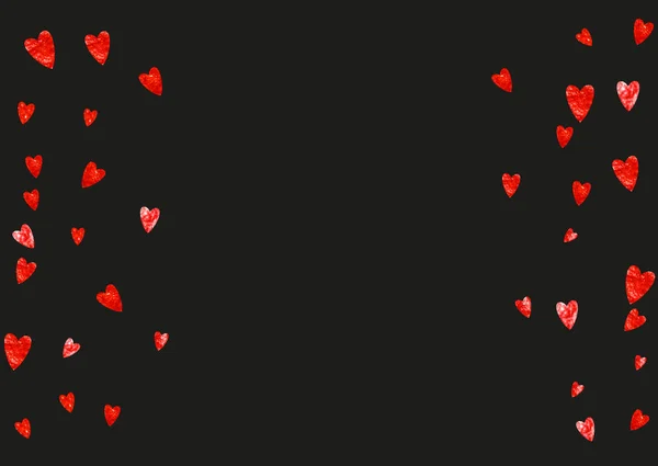 발렌틴 프레임에 빛나는 Vector Confetti Valentines Day Frame Template 그림그리기 — 스톡 벡터