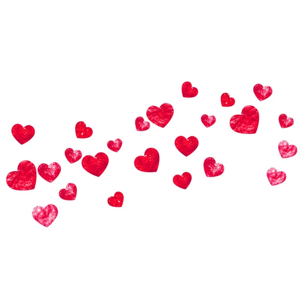 Cartão Dia Dos Namorados Com Corações Vermelhos Brilhantes Fevereiro Vector — Vetor de Stock