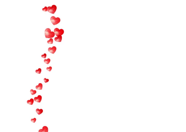 Фон Рамы Сердца Розовыми Блестками День Святого Валентина Векторные Конфетти — стоковый вектор