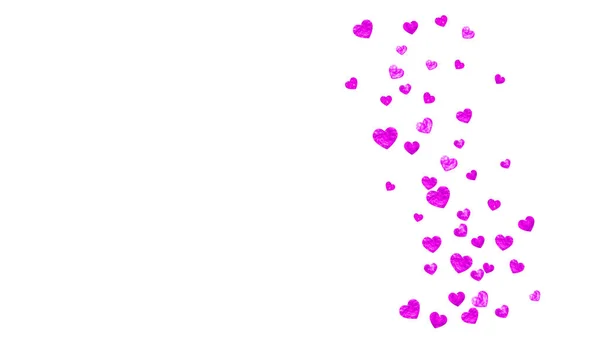 Prysznic Ślubny Tło Różowym Brokatowym Sercem Walentynki Konfetti Wektorowe Ręcznie — Wektor stockowy