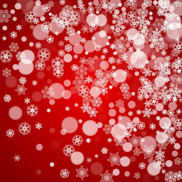 Weihnachtsrahmen Mit Fallendem Schnee Auf Rotem Hintergrund Weihnachtsmannfarben Frohe Weihnachten — Stockvektor