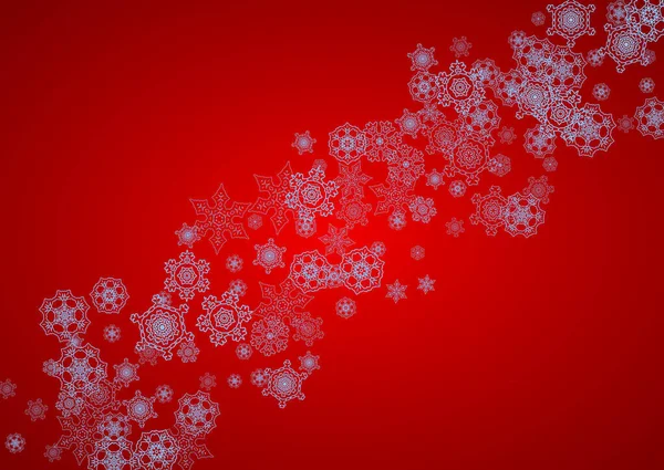 Marco Navidad Con Copos Nieve Sobre Fondo Rojo Colores Santa — Vector de stock