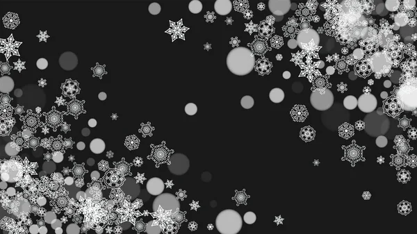 Snowflake Border Christmas New Year Holidays Horizontal Snowflake Border Black — Stock Vector