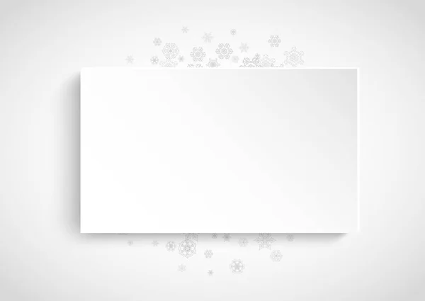 Marco Nieve Sobre Fondo Papel Blanco Navidad Horizontal Feliz Año — Vector de stock