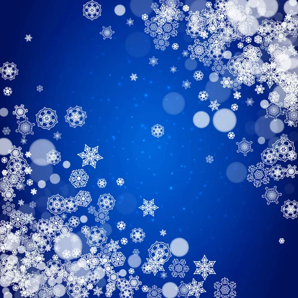 New Year Snowflakes Blue Background Sparkles Winter Theme Christmas New — Stock Vector