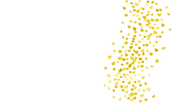 ゴールドの輝きを持つバレンタインデーのためのグランジハートの背景 2月14日 グランジハートの背景用ベクトルコンフェッティ 手描きの質感 ポスター ギフト券 バナーのための愛のテーマ — ストックベクタ