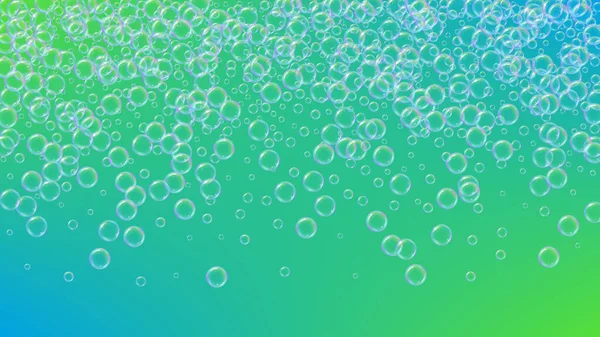 肥皂泡洗澡时用的洗涤剂 泡沫和肥皂 洗发水最小的Fizz和飞溅 现实的水架和边界 3D矢量图解概念 绿色彩色液体肥皂泡 — 图库矢量图片