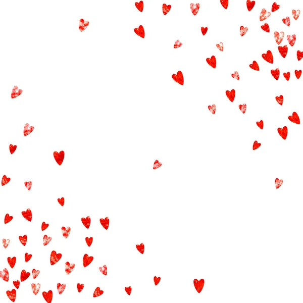 Ślubne Tło Różowym Brokatowym Sercem Walentynki Konfetti Wektorowe Ręcznie Rysowana — Wektor stockowy