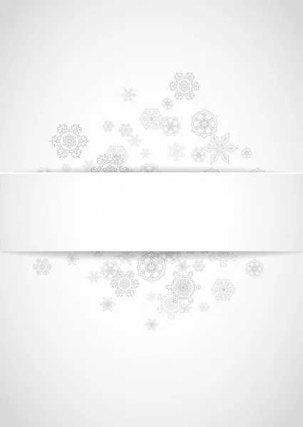 Christmas Paper Banner Silver Snowflakes Winter Window New Year Christmas — Stock Vector