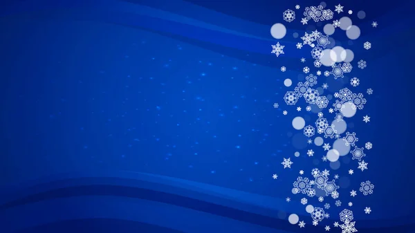 Nový Rok Hranice Modrém Pozadí Horizontální Zimní Téma Vánoční Novoroční — Stockový vektor