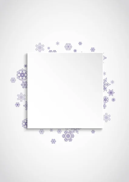 Xmas Sales Ultra Violet Snowflakes Winter Border Gift Coupons Vouchers — Stock Vector