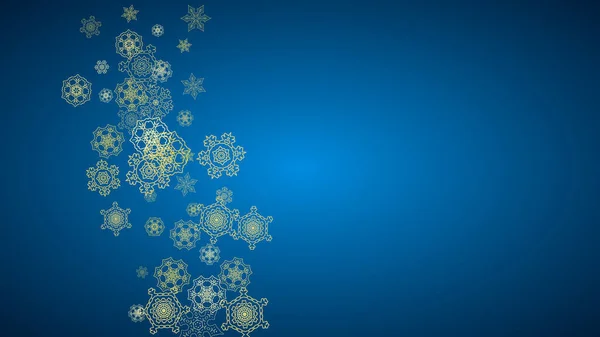 Neige Nouvel Sur Fond Bleu Paillettes Flocons Neige Noël Nouvel — Image vectorielle