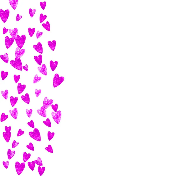 Fondo Corazón Grunge Para Día San Valentín Con Brillo Rosa — Vector de stock