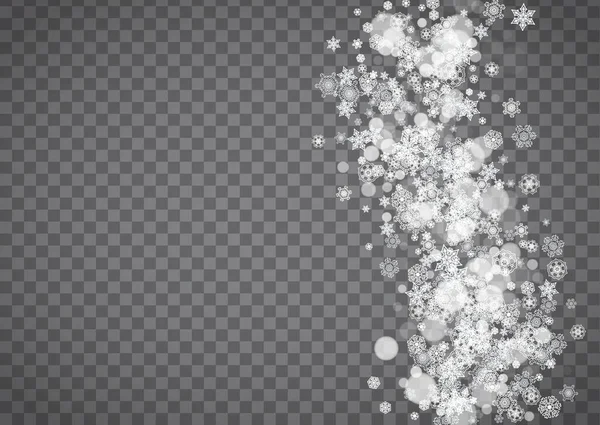 Schneesturm Schneeflocke Auf Transparentem Hintergrund Winterschlussverkauf Weihnachten Und Neujahr Design — Stockvektor