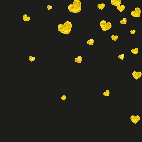 Grunge Hart Achtergrond Voor Valentijnsdag Met Gouden Glitter Februari Dag — Stockvector