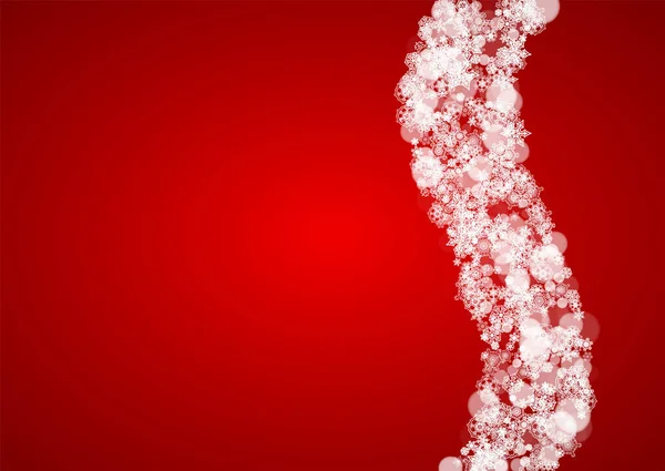 Flocons Neige Noël Sur Fond Rouge Les Couleurs Père Noël — Image vectorielle