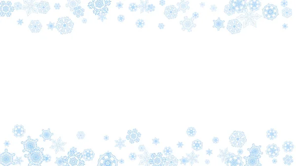 Marco Invierno Con Copos Nieve Azules Para Celebración Navidad Año — Archivo Imágenes Vectoriales