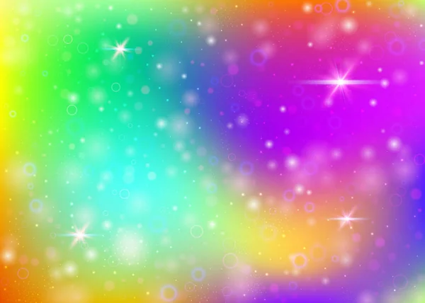 Fondo Mágico Con Malla Arco Iris Banner Universo Kawaii Colores — Archivo Imágenes Vectoriales