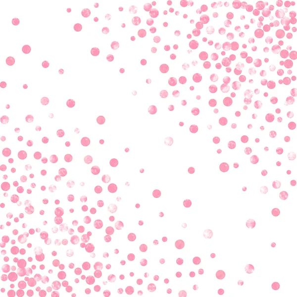 Pink Glitter Dots Confetti Isolated Backdrop Falling Sequins Glossy Sparkles — Stock Vector