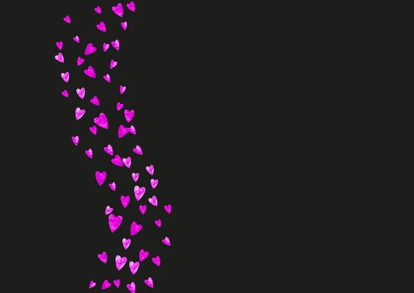 Fondo Borde Del Corazón Con Brillo Rosa Día San Valentín — Archivo Imágenes Vectoriales