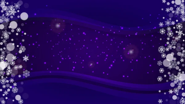 Snowflake Perbatasan Dengan Ultra Violet Salju Latar Belakang Tahun Baru - Stok Vektor