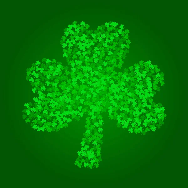 Square Saint Patricks Tło Dzień Zielonym Konfetti Koniczyny Klatka Liści — Wektor stockowy