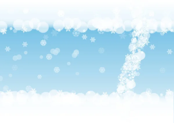 Снежная Граница Белыми Снежинками Горизонтальном Зимнем Фоне Наступающим Новым Годом — стоковый вектор