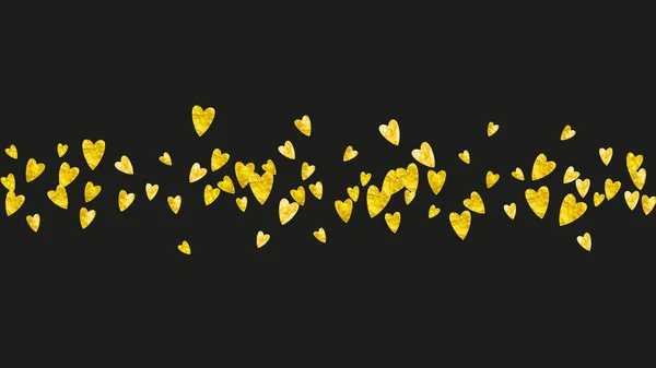 Brauthintergrund Mit Goldenen Glitzerherzen Valentinstag Vektorkonfetti Handgezeichnete Textur Liebe Thema — Stockvektor