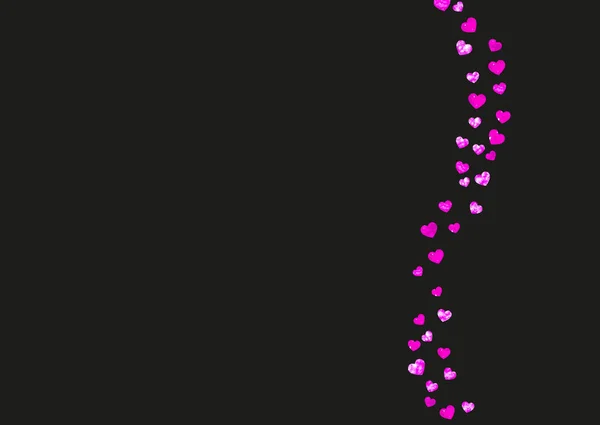 Fundo Confete Coração Com Brilho Rosa Dia Dos Namorados Moldura — Vetor de Stock