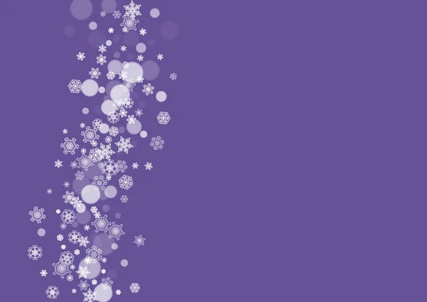 Снежинка Ультрафиолетовым Снегом Новогодний Фон Зимняя Рамка Подарочных Купонов Ваучеров — стоковый вектор
