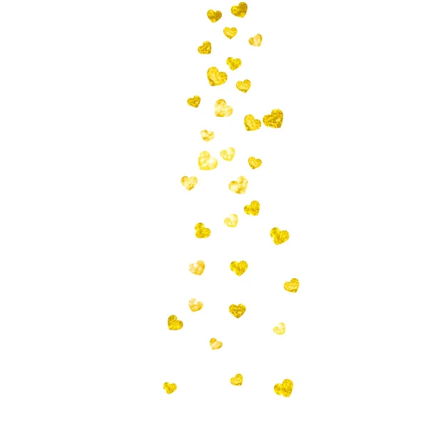 Hartgrens Voor Valentijnsdag Met Gouden Glitter Februari Dag Vector Confetti — Stockvector