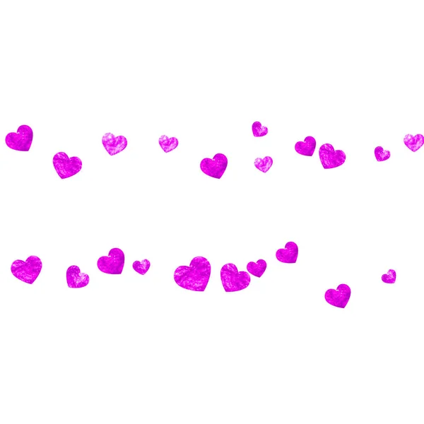 Grunge Hart Achtergrond Voor Valentijnsdag Met Roze Glitter Februari Dag — Stockvector