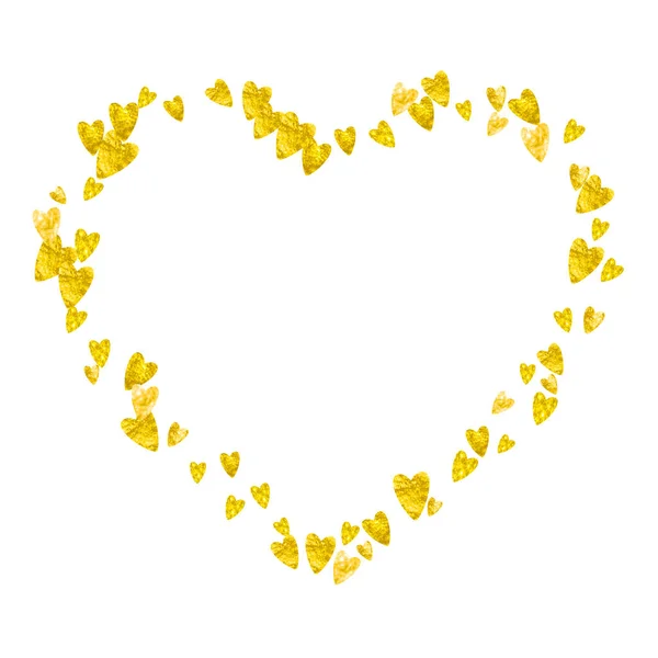 Fundo Chuveiro Nupcial Com Corações Brilho Dourado Dia Dos Namorados — Vetor de Stock