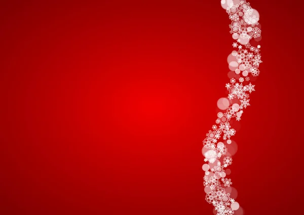 Cadre Noël Avec Chute Neige Sur Fond Rouge Les Couleurs — Image vectorielle