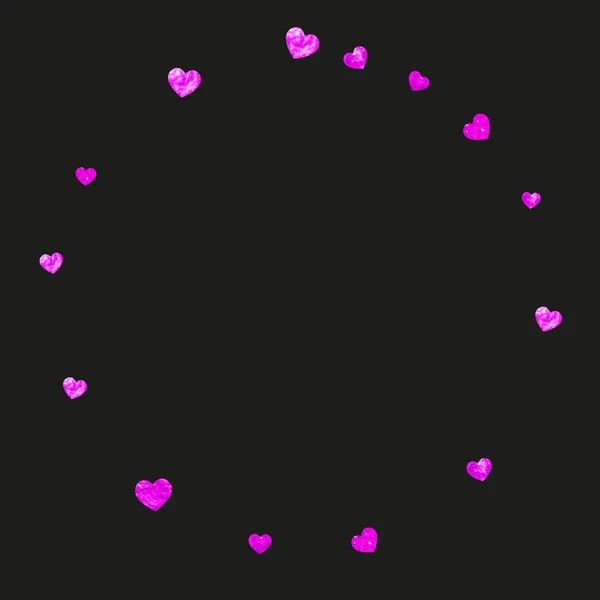 Рамка Серця День Святого Валентина Рожевим Блиском Лютого Векторна Конфігурація — стоковий вектор
