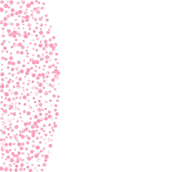 Confettis Pois Roses Sur Fond Isolé Paillettes Tombantes Avec Scintillement — Image vectorielle