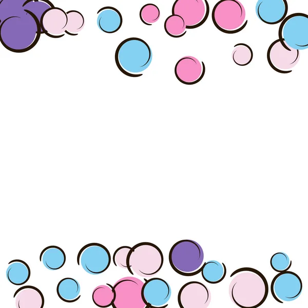 Pop Art Border Comic Polka Dot Confetti Velké Barevné Skvrny — Stockový vektor
