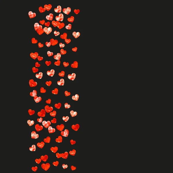 Cadre Coeur Pour Saint Valentin Avec Paillettes Rouges Février Confiseries — Image vectorielle