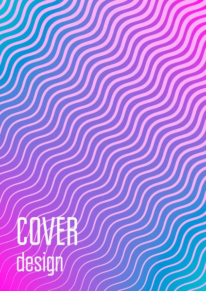 Couverture Minimale Abstraite Avec Ondes Géométriques Gradients Mise Page Tendance — Image vectorielle